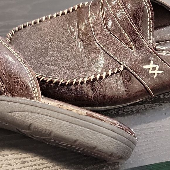 Polaris Mens Dark Brown Leather Mules/Slip ons - Picture 5 of 9